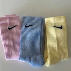 Nike Pastel Sock Trio - Pink, Blue, Yellow